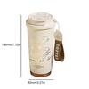 500ml Kawaii Flower Coffee Tumbler with Straw Thermal Coffee Car Cup Stainless Steel Thermal Water Tumbler Cup for Women Men