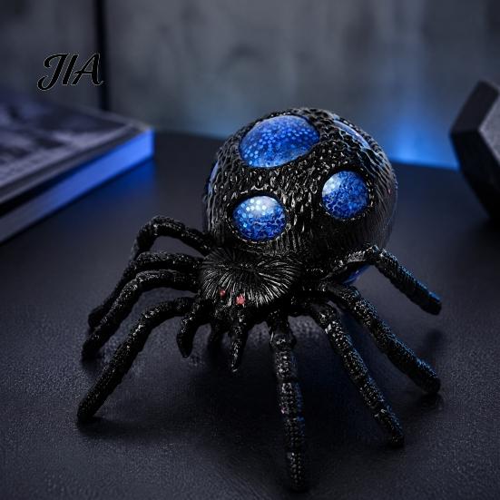 Anxiety Relief Gadget 1/4Pcs Halloween Glitter Spider Squeeze Toy, Stress Realistic Scary TPR Ball Party Fake Prank Toy Decoration Sensory Tools