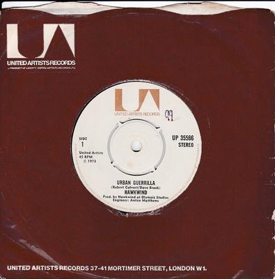 Disque 7 pouces HAWKWIND Urban Guerrilla UP35566 United Artists 1973 UK Rock Occasion