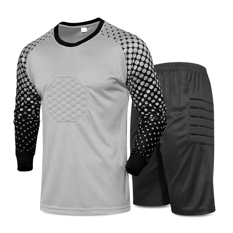 Long Sleeve Padded Goalkeeper Jersey Set for Adults and Kids