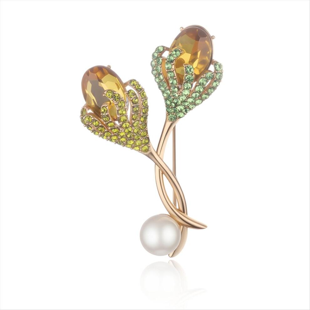 Elegant tulip-shaped brooch suitable for women, a fashionable floral brooch with a floral design for lapel decoration.