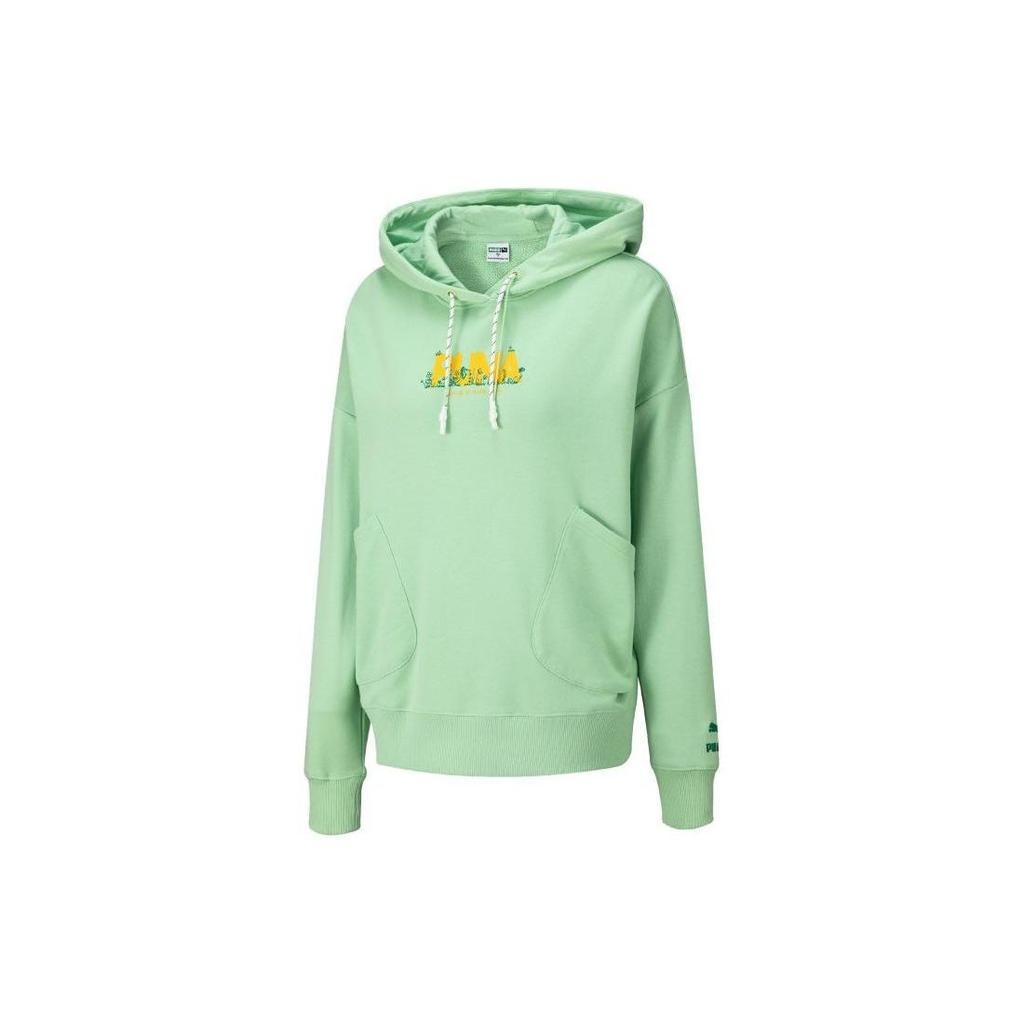 Puma Letter Pattern Printed Casual Hoodie Women hoodies Mint-Green 539960-32