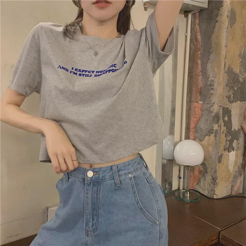 

2025 Summer Women s Korean Style Loose Short-Sleeve T-Shirt Top Large білий