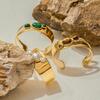 Vintage Stainless Steel Tiger Eye Stone Hollow Bracelet Women's Bangle Accessories