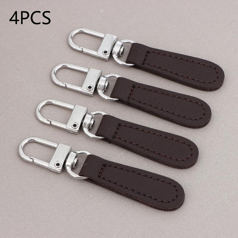 4 Stück PU-Leder Reißverschlussanhänger Ersatz, Reißverschlusslaschen Befestiger Für Taschen Gepäck Geldbörsen Rucksäcke