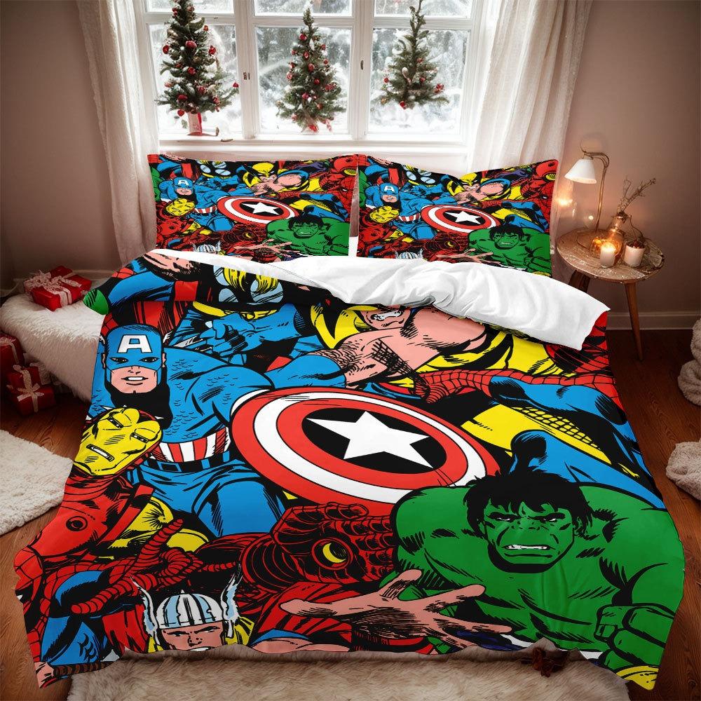 2026 3D Cool Spider-Man Cartoon Duvet Cover Set Soft Wash Bed Comfortable Student Dormitory Home Baby Bedding Best seller