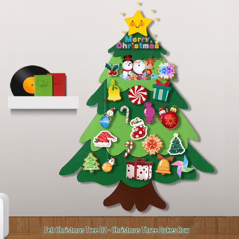 

DIY Felt Christmas Tree with Santa, Snowman, Reindeer & Snowflake Decorations for Kids