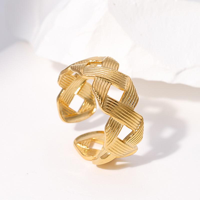 

Простое кольцо из нержавеющей стали с геометрическими поворотами, регулируемые кольца для женщин и мужчин, модные ювелирные изделия, аксессуары для пар