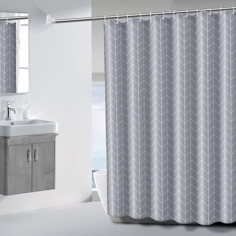 LIEI Punch-Free Waterproof Shower Curtain