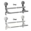 1Pcs Suction Cup Wall Towel Rack Double Layer Rod Kitchen Bathroom Shelf