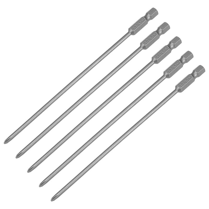 5pcs 100mm 150mm Hex Shank Cross Head Screwdriver Bits Electric Driver Hand Tool PH1 PH2 Magnetic Phillips Screwdriver Drill Bit