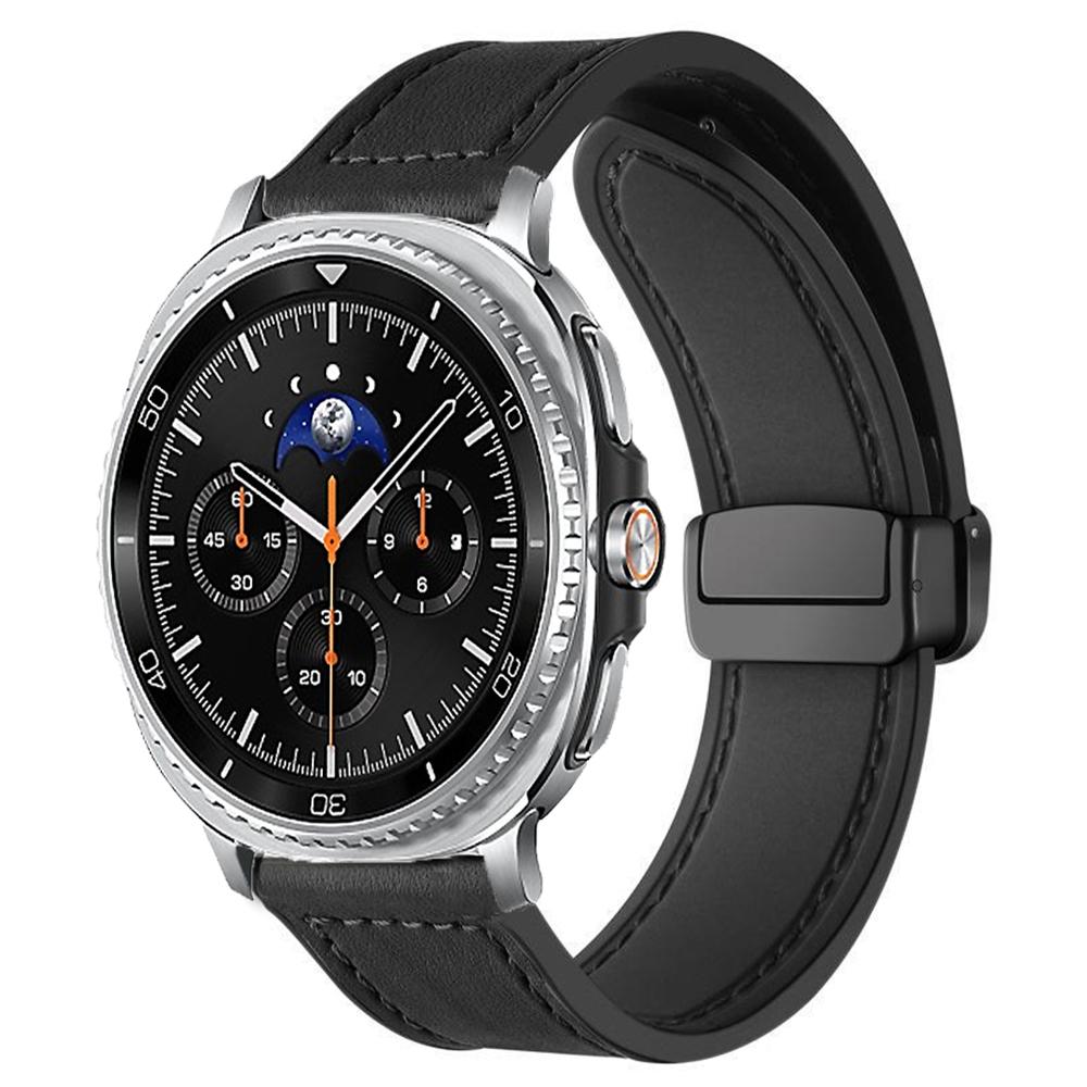 Leather+Silicone Strap for Samsung Galaxy Watch8 44mm 40mm Classic 46mm Magnetic Buckle Wristband for Galaxy Watch Ultra 2025 47mmBelt