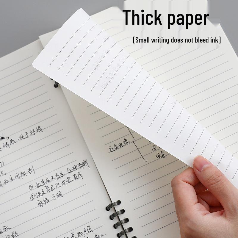 Grid A5 Refillable Loose-Leaf Notebook - Soft On Hands, Detachable Planner with Loose-Leaf Paper.