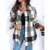 1116 Europäische und amerikanische Herbst- und Winter-Neuheiten Mode Lässige Reversjacke Kariertes Langarm-Einknopfhemd Damen