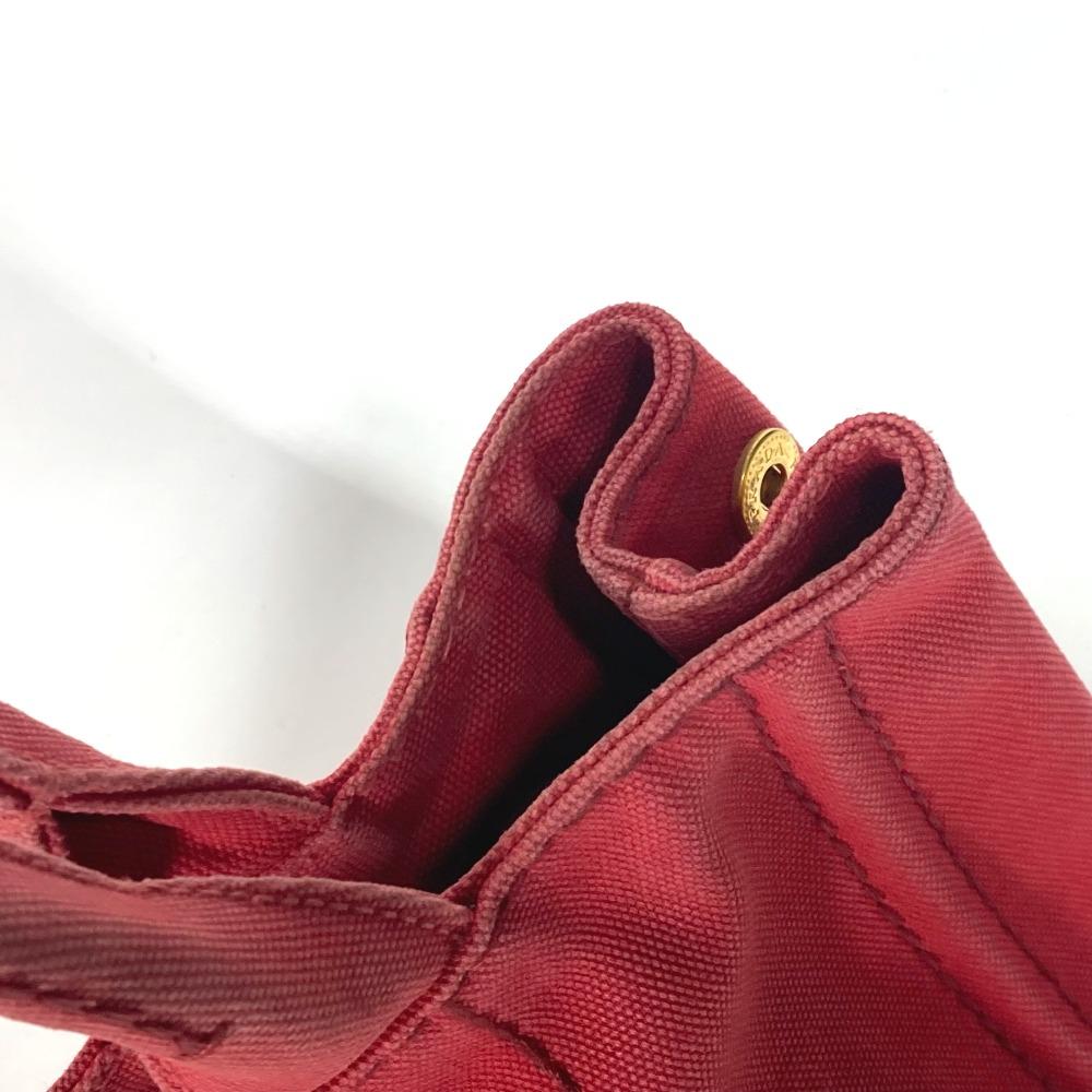 PRADA Logo Canapa SS MINI Bag Tote Bag Hand Bag Canvas Red