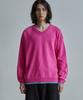 BALLUTE Merino Wool Color Mixed V Neck Knit (Bright Pink & Mint)