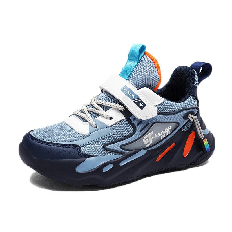 Boys Shoes Spring and Autumn Mesh Sports Shoes Medium and Large Children's Double Mesh Breathable Shoes Elementary School Children's Soft-soled Run