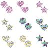 2Pcs Women Graffiti Pattern Disposable Nipple Covers Pasties Self Adhesive Satins Breast Petals Sticker for Party Outfit