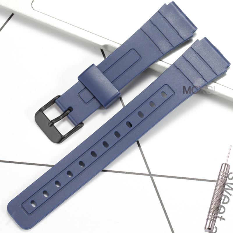 Resin Watch Accessories Suitable for Casio F-91W F-84 F-94 F-105 Men's Replacement Band  Waterproof Watch Band Rubber Strap