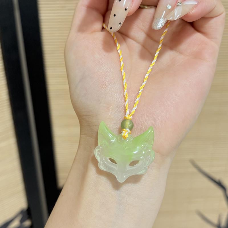 National Style Mask Fox Face Aesthetics Fox Weaving Guardian Pendant Men's and Women's Necklace Couple Girlfriend New National Style Gift
