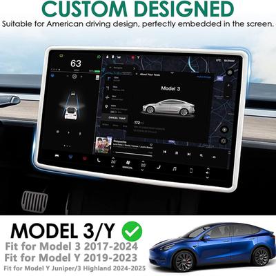 Per Tesla Model 3 / Y Telaio Protettivo in Silicone Copertura del Bordo Protezione Schermo Display Controllo Centrale Navigazione Accessori Auto