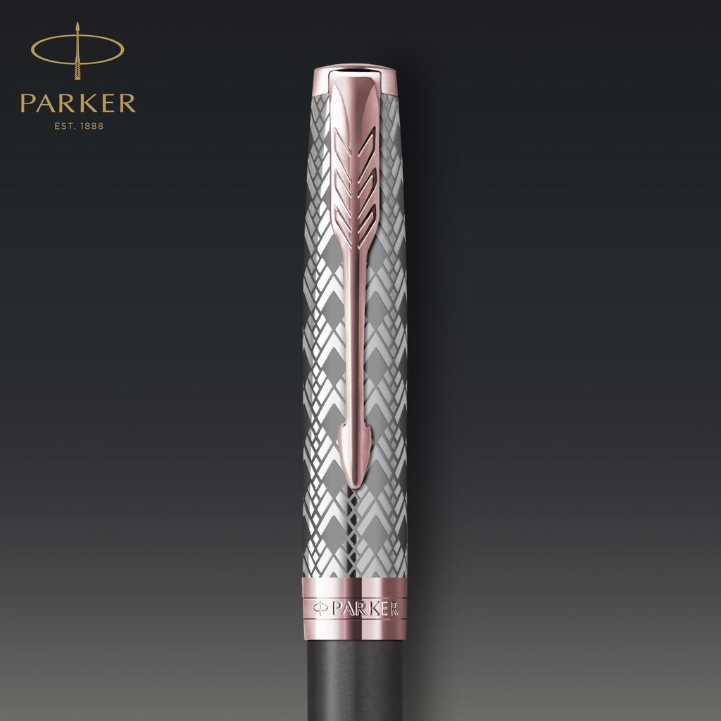 PARKER Ballpoint Pen Sonnet Premium Metal Gray PGT Medium Point Gift Box Genuine Imported Product 2119791 & Oil-based