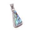 Natural Abalone Shell Gemstone 925 Solid Sterling Silver Gift Pendant 1.5" W3p49