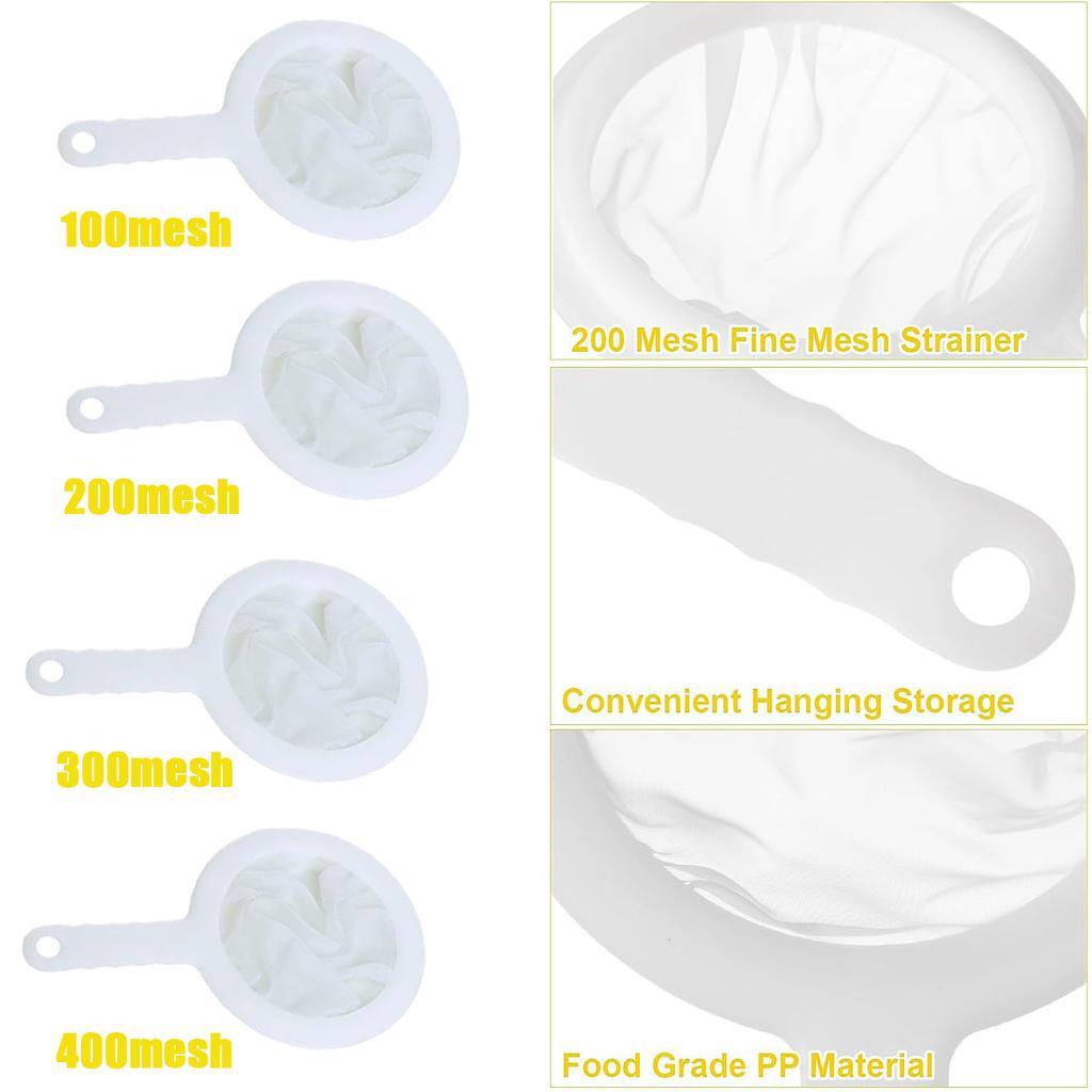 100/200/300/400 Mesh Washable Nylon Ultras-fine Filter Mesh Spoon Sieve Soybean Milk Juice Coffee Tea Filter Kitchen Colander