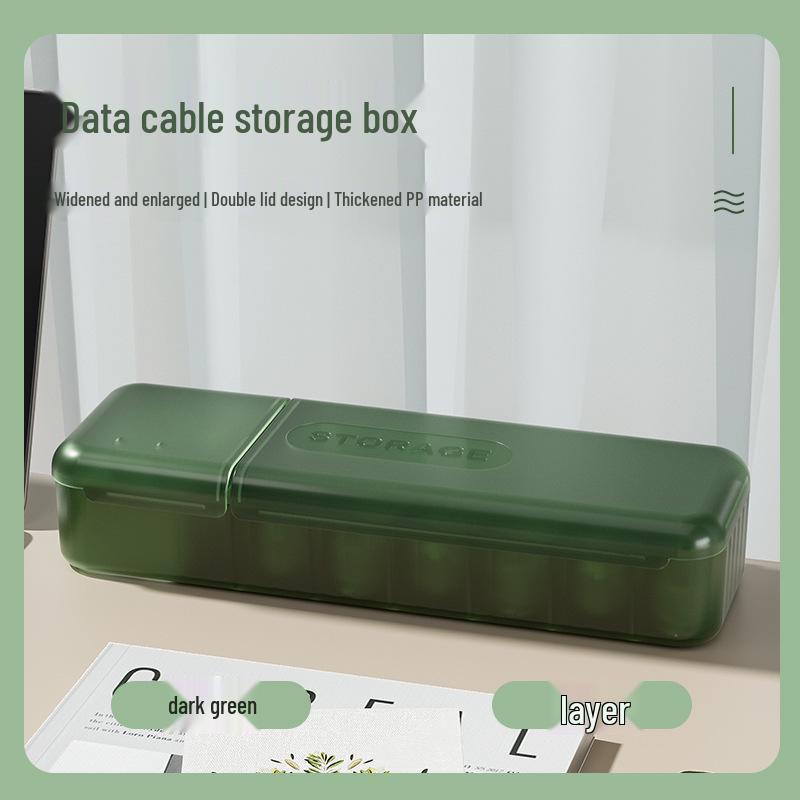 Desktop Cable Organizer Box for Chargers and Cables