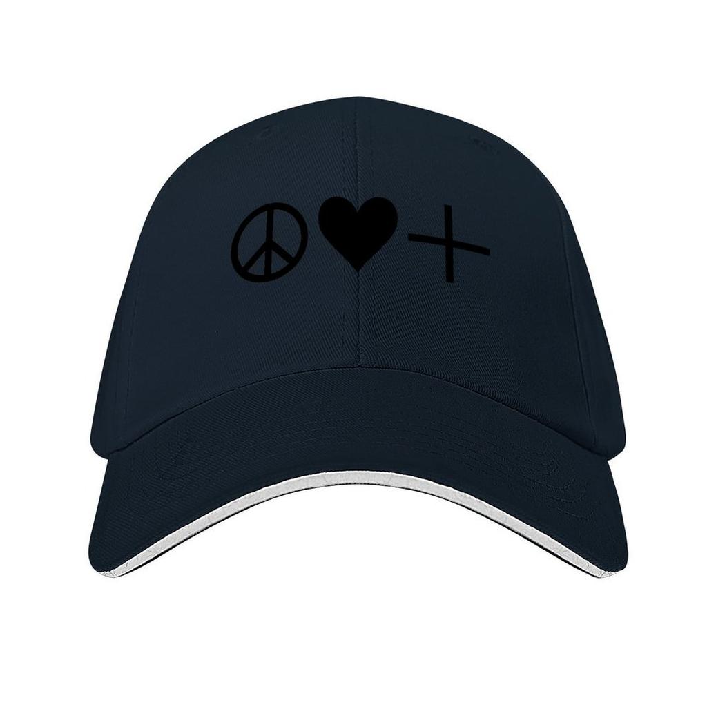 peace love positivity Baseball Cap Rugby Bobble Hat Big Size Hat Golf Wear Male Women's
