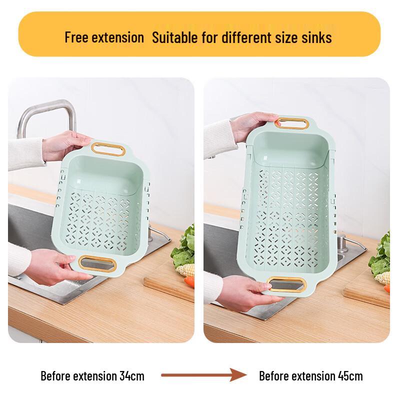 Double-Layer Retractable Kitchen Sink Drain Basket
