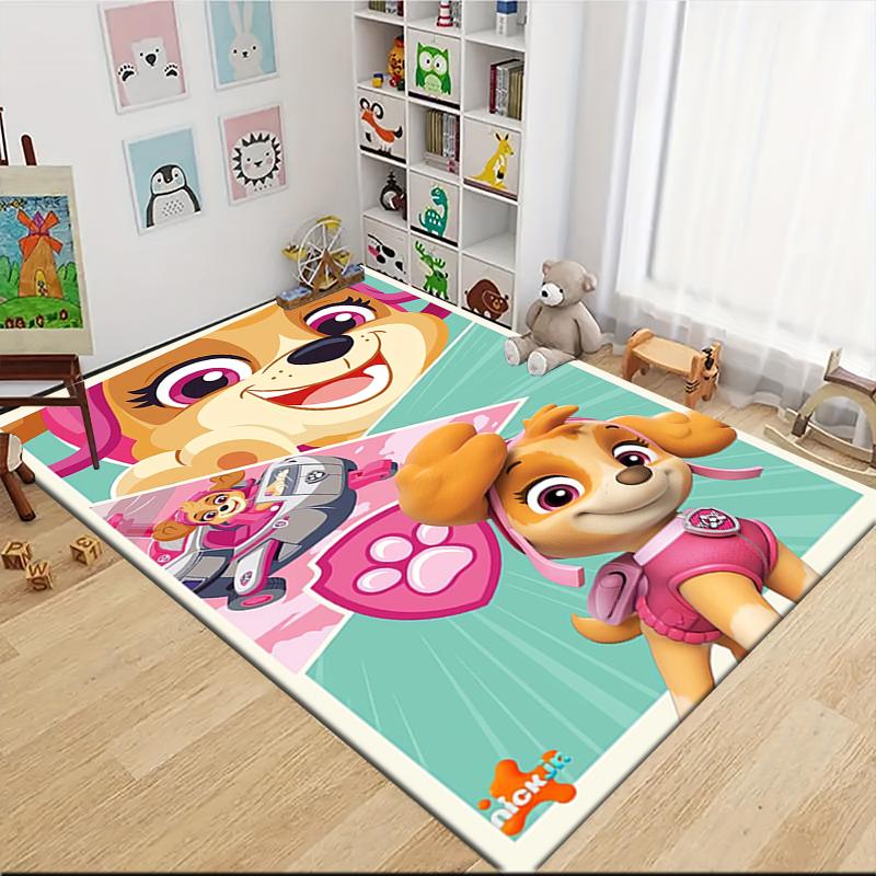 1Pc Paw Patrol Construction Fun Carpet Rug Customizable Soft Washable Antislip Home Living Room Sofa Mats Personalized Rug 091739