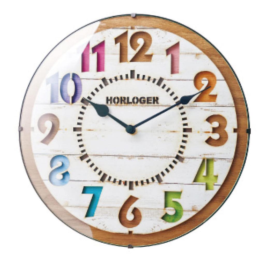 Interform Forli CL-8332WH Colorful Rainbow Radio-Controlled Wall Clock, 30cm Diameter