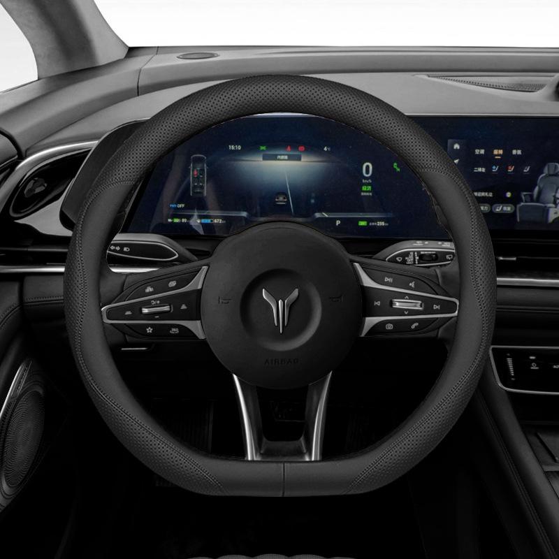 Voyah Dreamer Genuine Napa Leather Steering Wheel Cover, Anti-Slip, No-Sew, All-Season Car Accessory