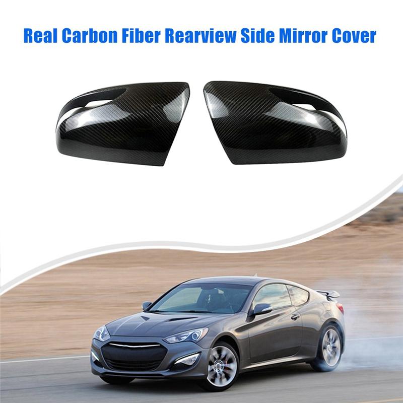 Rearview Side Mirror Cover Car Rearview Mirror Accessories Real Carbon Fiber For Hyundai Genesis Rohens Coupe 2008-2012