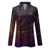 Women's Summer Fashion Casual  Printed V-Neck Long Sleeve Shirt Top