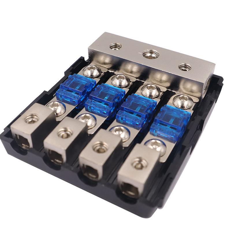 Auto-Audio-Modifikation Zinklegierung Vernickelung Mini-Sicherungshalter Stereo-Audio AFS-Sicherungshalter Stromverteilerblock Sicherungskasten