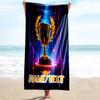 1PC Custom Name Victory Trophy Celebration Beach Towel Highly Absorbent And Sand-Resistant Towel for Swimming, Pool, Yoga, And Travel Lightweight