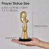 3 Pcs Gold Decor Prayer Statues, Modern Prayer of Peace Figurines Shelf Decor Accents, Abstract Art Sculpture Home Decorations for Living Room
