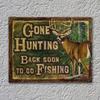 Metal Wall Art Deer Hunting Cabin Retro Sign for Bar Garage