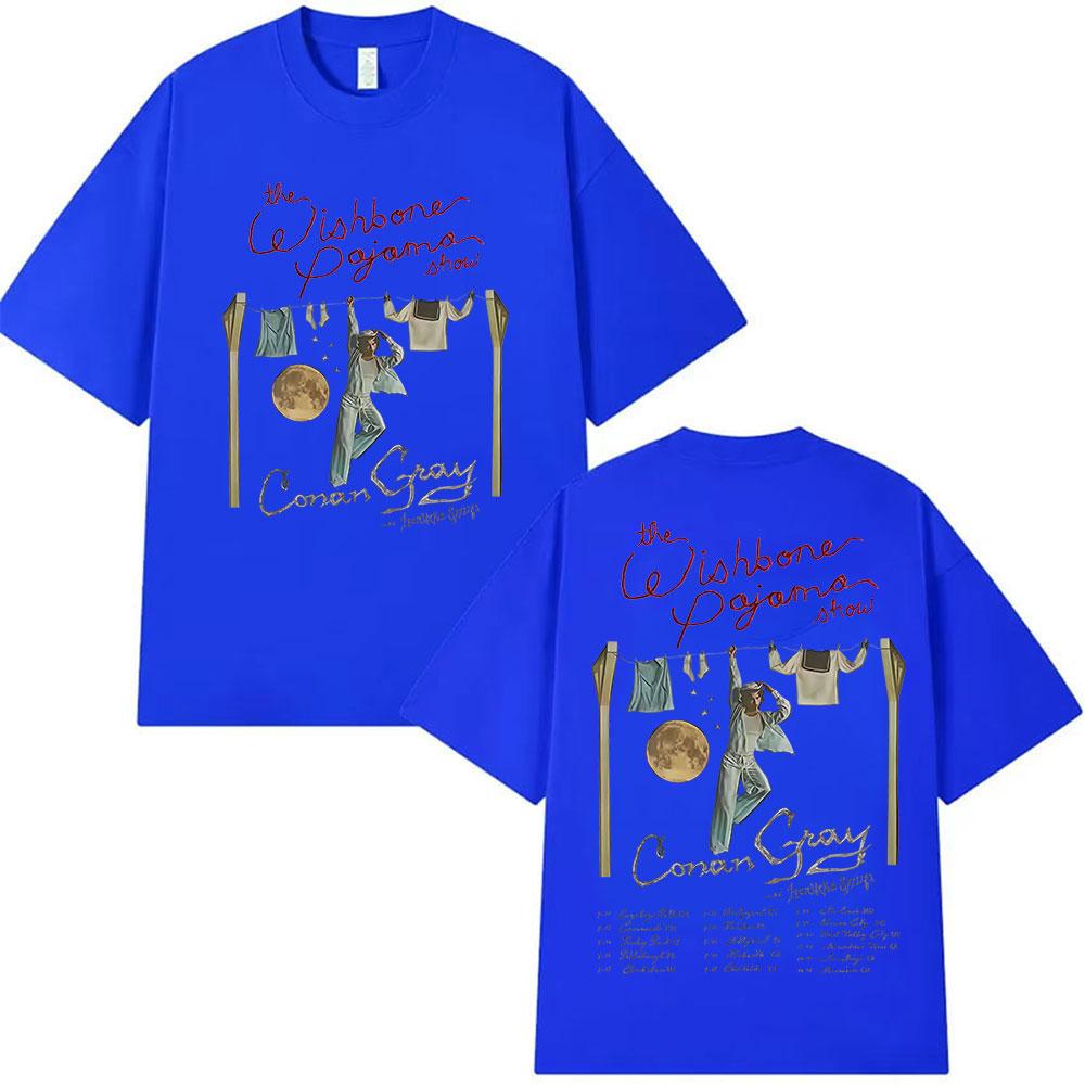 Conan Gray The Wishbone Pajama Show Tour 2025 Print T Shirts Unisex Women Harajuku Vintage Oversized Cotton T-shirt Y2k Streetwear