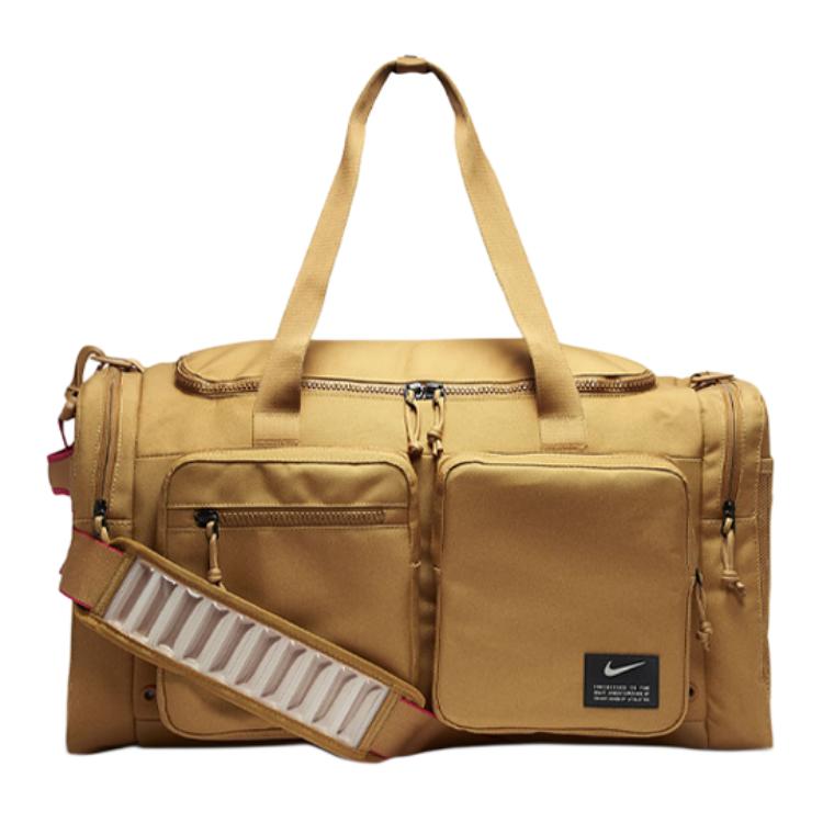 Nike Utility Power Large Capacity Multi-Functional Adjustable Strap Travel Polyester Basketball Training Gym Bag Men bags Khaki CK2792-790 Earth Yellow beige