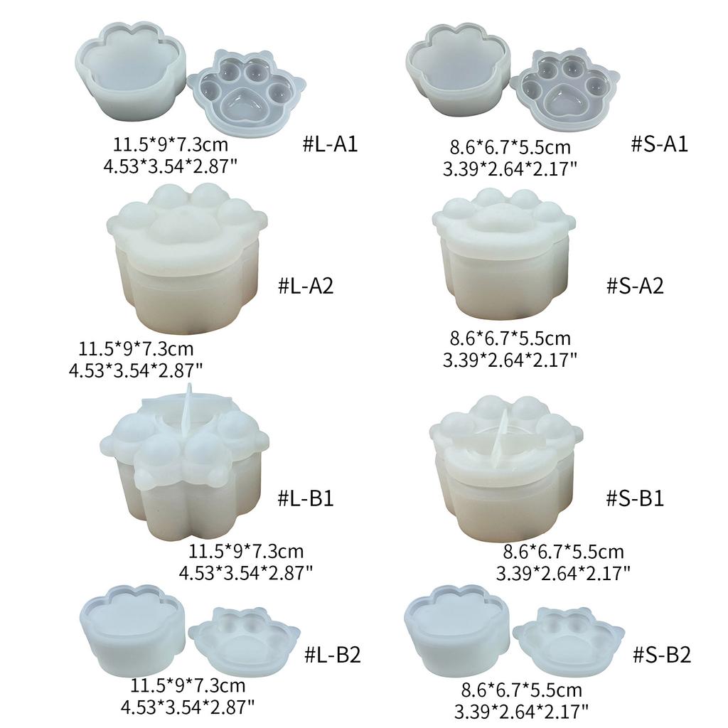 Non-stick Tigers Paw Container Mold Epoxy Resin Silicone Mold DIY Crafts Ornament Tool for DIY Storage Box Candlestick