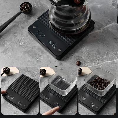 Balance à café électronique Coussin étanche Affichage LED Haute qualité USB Minuterie Professionnel Accessoires de café maison Cadeau 3kg/0.1g