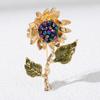 Retro Literature And Art Van Gogh Enamel Crystal Sunflower Brooch Exquisite Accessories Pin Brooch Win The First Prize Gift In One Fell Swoop