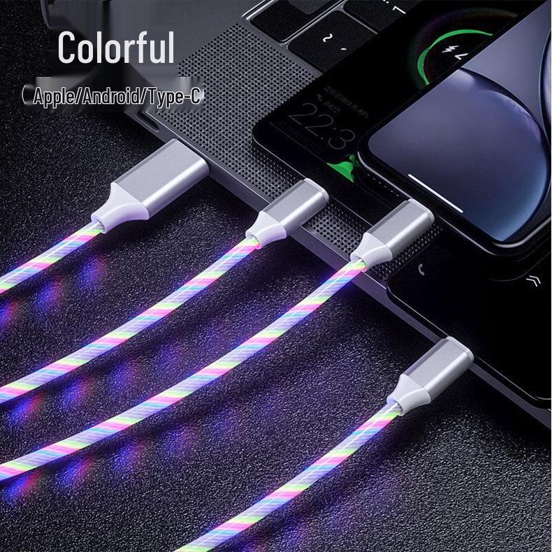 Luminous Gradient 3-in-1 Fast Charging Cable for Apple, Android, and Type-C Devices
