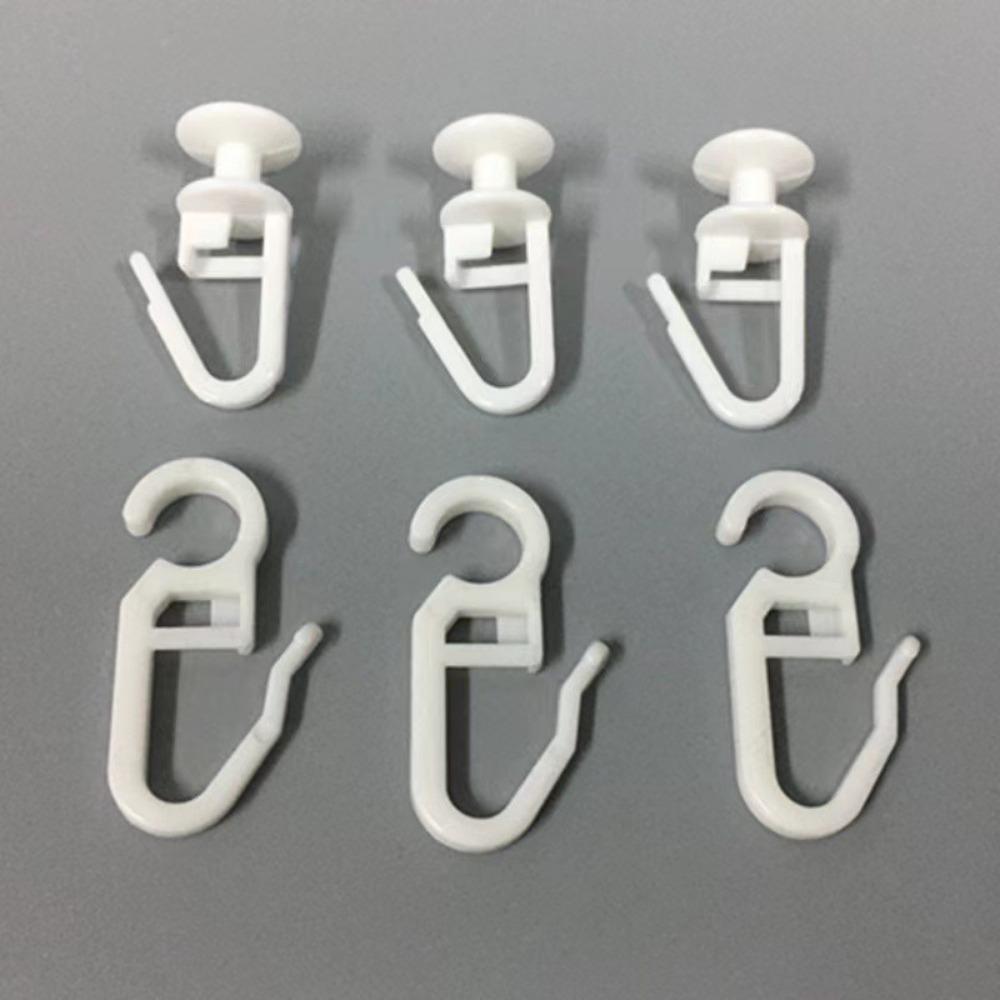 100pcs New Plastic Curtain Track Mute Slider Replacement Folding Curtain Hook White Clip Ring Curtain Parts