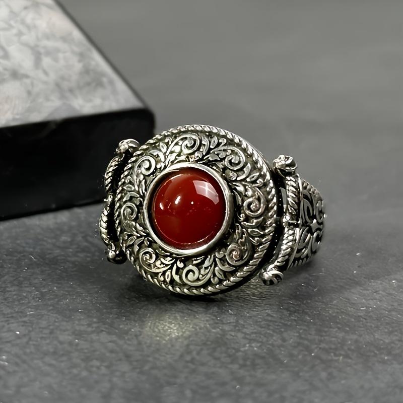 Retro Ethnic Style Ring Men's Carved Ring European and American Trend Jewelry