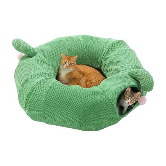 PAWZ Road Cat Tunnel Bed Toy for Cats Large Donut Round Cactus Flower 3way Folding Popular Cute Free Assembly Easy Storage Durable Space Saving