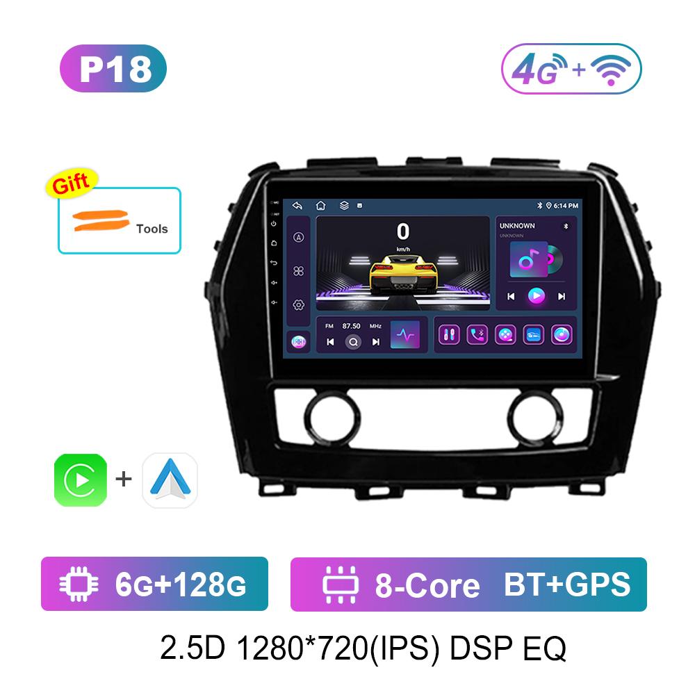 DSP Stereo Navigation GPS Android OS 9'' for Nissan Maxima A36 2015 - 2020 BT Car Radio Multimedia Player WiFi Touch Screen 4G